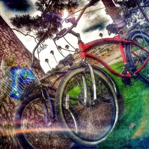 2016 red frame, black metal basket, clown horn Red aluminum Red