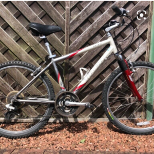 2002 Trek Navigator 200 tall bike Silver, gray or bare metal and Red