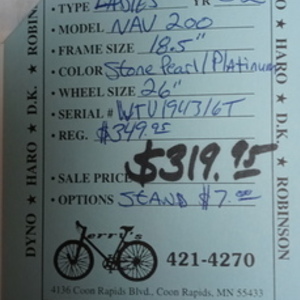 2002 Trek Navigator 200 tall bike Silver, gray or bare metal and Red