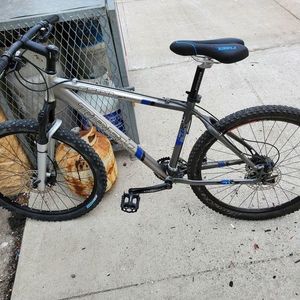 2005 Trek 6500 Silver, gray or bare metal and Blue