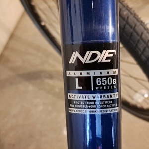2022 Norco Bikes INDIE 1 L/20" Blue and Silver, gray or bare metal