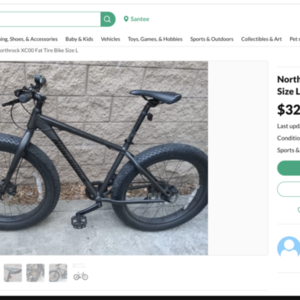2022 Northrock XC00 Fat Tire Bike Size L Black