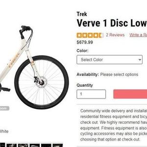 2021 Trek Verve 1 Disc Lowstep White and Yellow or Gold
