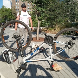 2016 GT Bicycles Mountain bike Silver, gray or bare metal, Blue, and Orange