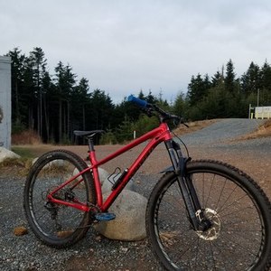 2021 Specialized Fuse Comp Red, Silver, gray or bare metal, and Blue