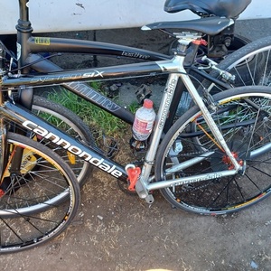 2008 Cannondale System six Black and Silver, gray or bare metal