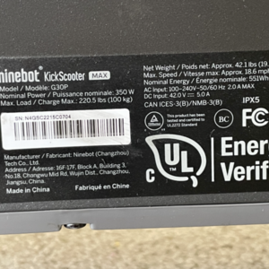 2022 Ninebot G30P Silver, gray or bare metal