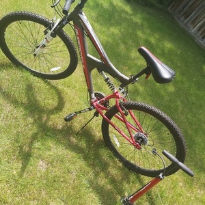 2019 Supercycle Nitrous 27.5 Red, White, and Silver, gray or bare metal