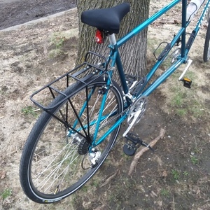 1990 Santana Cycles Arriva tandem Teal and Silver, gray or bare metal