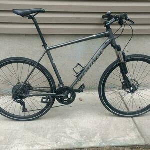2017 Specialized Cross Trail Silver, gray or bare metal and Black
