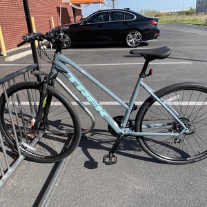 2021 Trek Dual Sport 1 WSD Battleship color Silver, gray or bare metal and Teal