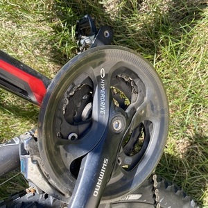 2015 Specialized Hardrock Disc 29 Silver, gray or bare metal and Red