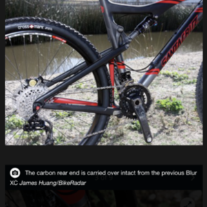 2012 Santa Cruz Blur XC Silver, gray or bare metal, Black, and Red