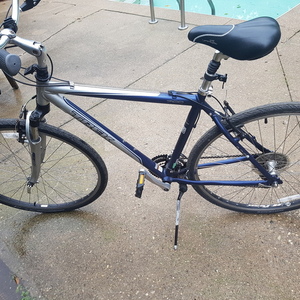 2011 Trek 7100 Blue and Silver, gray or bare metal