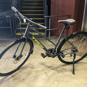 2022 Trek FX2 Disc Stagger Silver, gray or bare metal and Green
