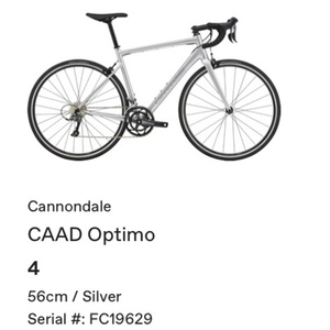 2022 Cannondale CAAD 4 Silver, gray or bare metal