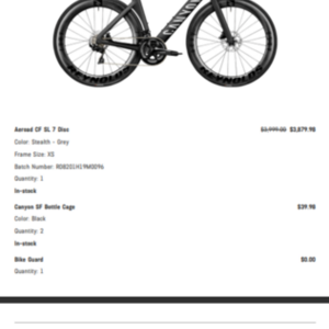 2022 Canyon bicycles Aeroad Black and Silver, gray or bare metal