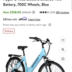 2022 Hyper E-ride electric bike 700c aluminum Blue