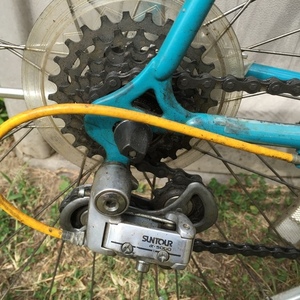1987 Raleigh Technium Tri-Lite Teal, Yellow or Gold, and Silver or Gray