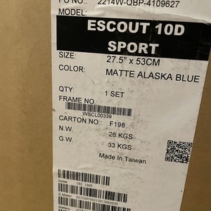 2022 Benno escout cargo bike (rear storage) Blue