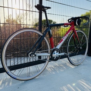 2007 Giant TCR Omnium Track Frame Set Red, Black, and Silver, gray or bare metal