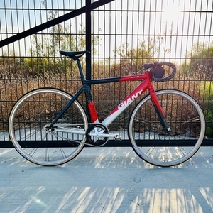 2007 Giant TCR Omnium Track Frame Set Red, Black, and Silver, gray or bare metal