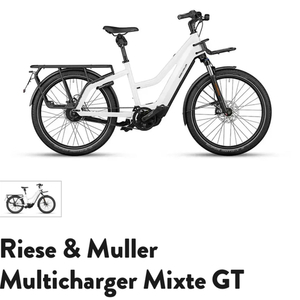 2022 Reiss and Muller multicharger mixte vario white cargo bike (rear storage) White