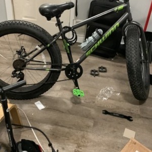 2021 Schwinn Mountain Silver, gray or bare metal and Green