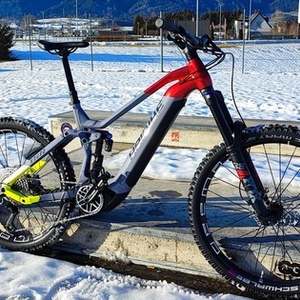 2023 Haibike Nduro 7 Red and Silver, gray or bare metal