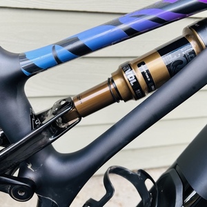 2022 Specialized Specialized S-Works Stumpjumper FSR Black, Stickers tape or other cover-up, and ...