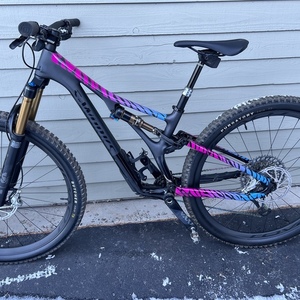 2022 Specialized Specialized S-Works Stumpjumper FSR Black, Stickers tape or other cover-up, and ...