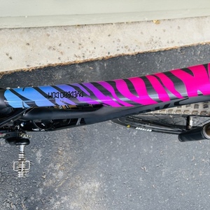 2022 Specialized Specialized S-Works Stumpjumper FSR Black, Stickers tape or other cover-up, and ...