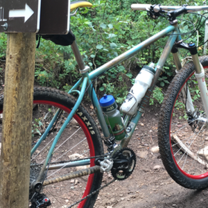 True Fabrication Rat Rod- custom steel hardtail 29er Teal and Stickers tape or other cover-up