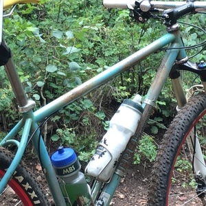 True Fabrication Rat Rod- custom steel hardtail 29er Teal and Stickers tape or other cover-up