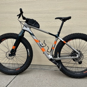 2020 Salsa Beargrease Carbon SX Eagle Silver, gray or bare metal and Orange
