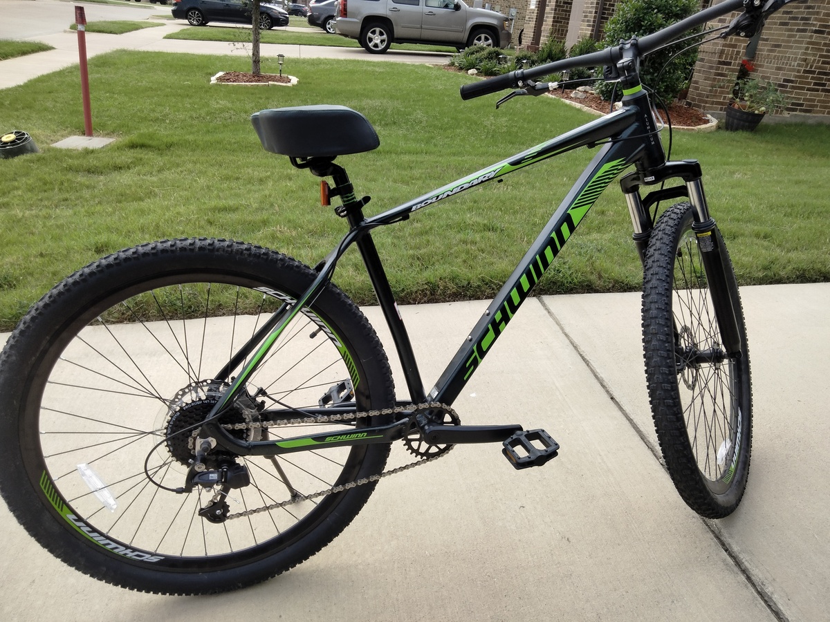 schwinn black and green bike