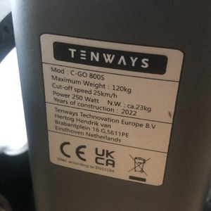 2022 Tenways C-Go 800S Silver, gray or bare metal