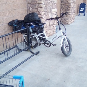 2023 Lectric eBikes Cargo Silver, gray or bare metal and Black