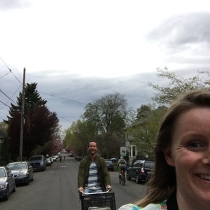 2013 On The Road Dutch bike. Double framed. Crate mounted above front wheel. Black