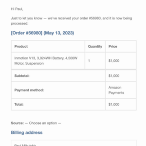 2023 InMotion V13 unicycle Orange and Black