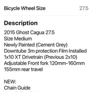 2015 Ghost Cagua 5 Silver, gray or bare metal