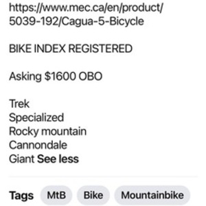 2015 Ghost Cagua 5 Silver, gray or bare metal