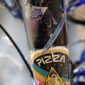 2009 Cannondale Stickers tape or other cover-up, White, and Blue