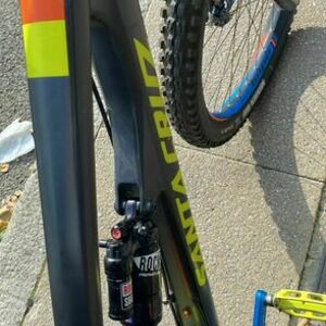 2018 Santa Cruz Carbon Fibre Silver, gray or bare metal, Orange, and Yellow or Gold