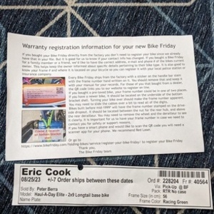 2023 Bike Friday Haul-A-Day Elite - 2x9 Longtail base ... cargo bike (rear storage) Green