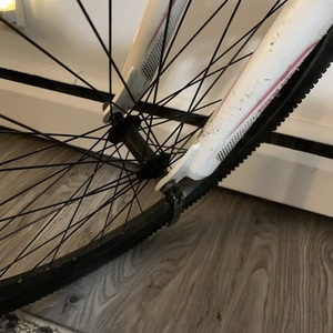 Trek Skye Silver, gray or bare metal, White, and Pink