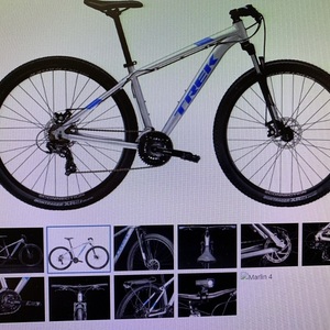 2017 Trek Marlin Silver, gray or bare metal, Blue, and Black