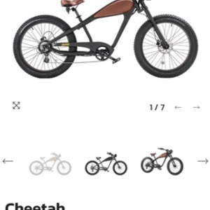 2020 Revi E-bikes Cheetah Cruiser Black and Brown