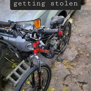 My self Trek 820 st scooter (not electric) Orange and Silver, gray or bare metal