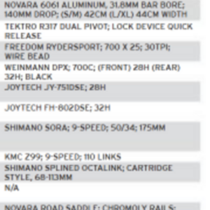 2015 Novara carbon strada 3fb Silver, gray or bare metal and Blue